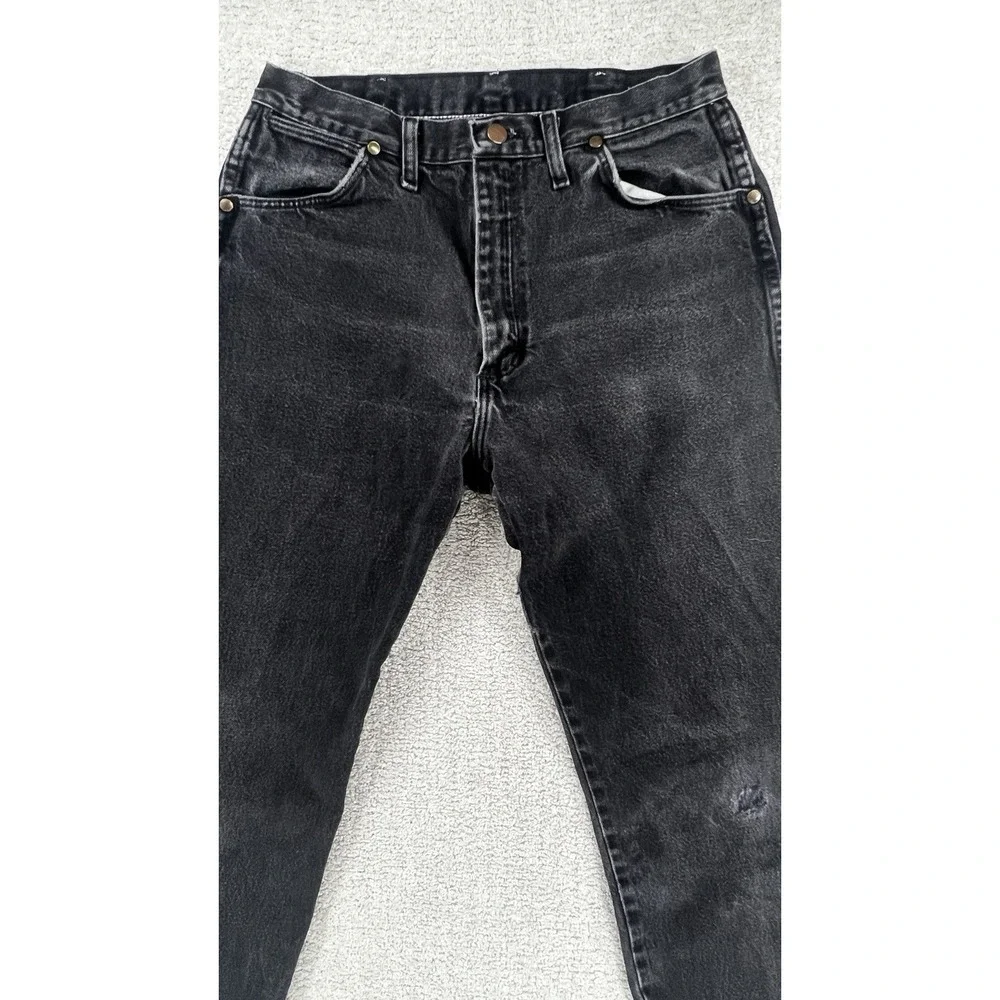 Wrangler Jeans Mens 30x32 Cowboy Cut High Rise Faded Black Cotton Tag 31x34 Y2K